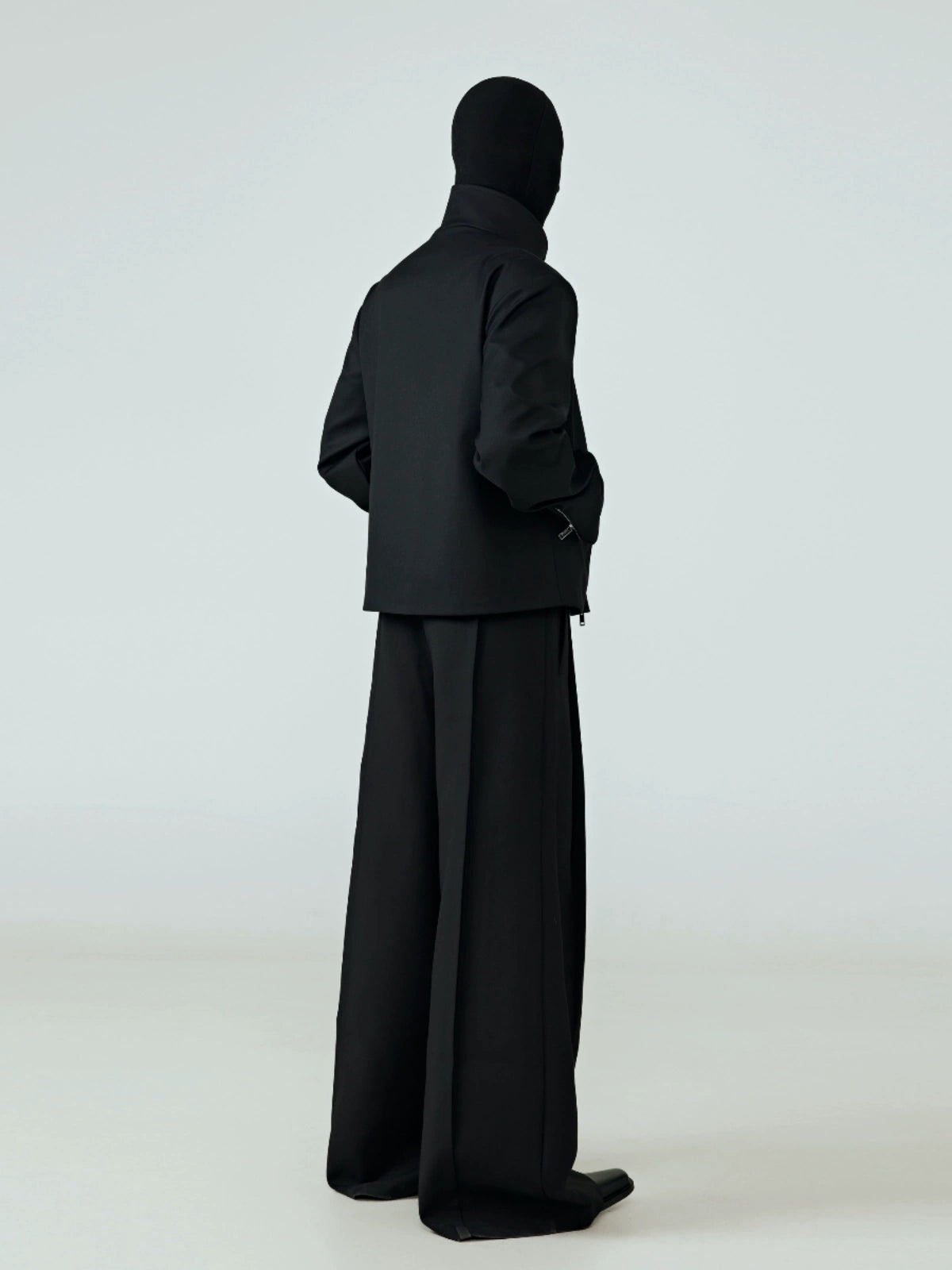 FRKM SCD Stand Collar Black Cropped Jacket - QUIET.