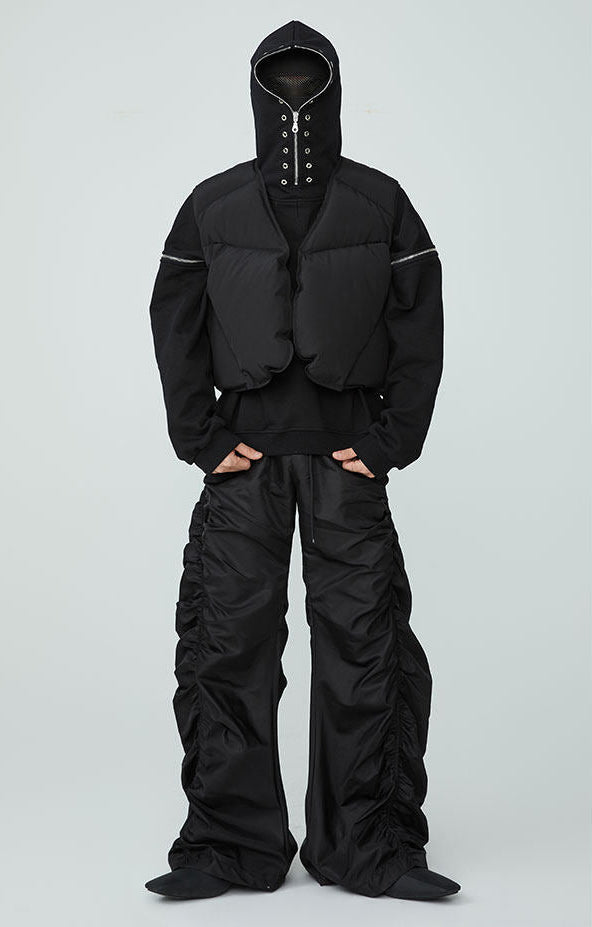 FRKM SCD FW 90 White Duck Down Jacket Sleeveless  Jacket Worn Over Vest- QUASI.