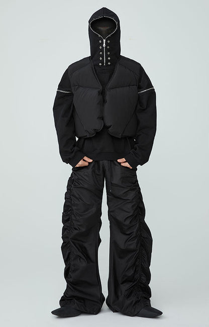 FRKM SCD FW 90 White Duck Down Jacket Sleeveless  Jacket Worn Over Vest- QUASI.