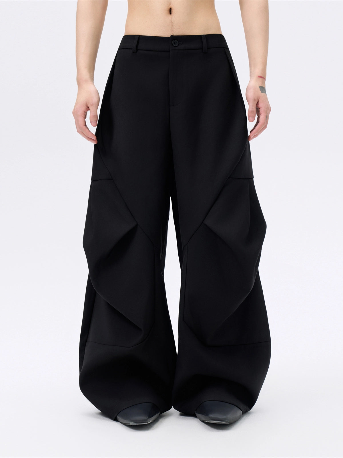 FRKM SCD Three-Dimensional Pleated diamond WideLeg Scimitar Pants-JASPER.