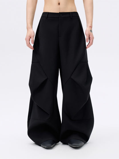 FRKM SCD Three-Dimensional Pleated diamond WideLeg Scimitar Pants-JASPER.
