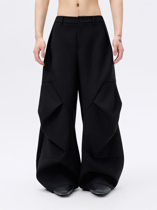FRKM SCD Three-Dimensional Pleated diamond WideLeg Scimitar Pants-JASPER.