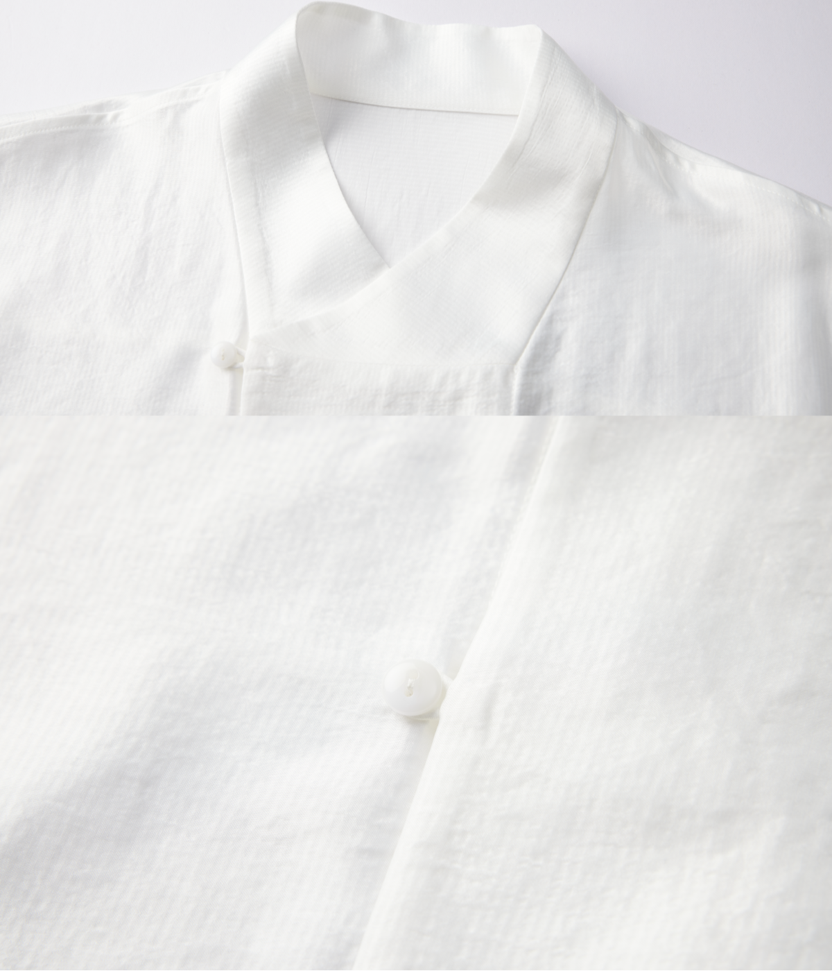 OWNLIFE acetic acid improved collar seersucker texture shirt - DAVE.