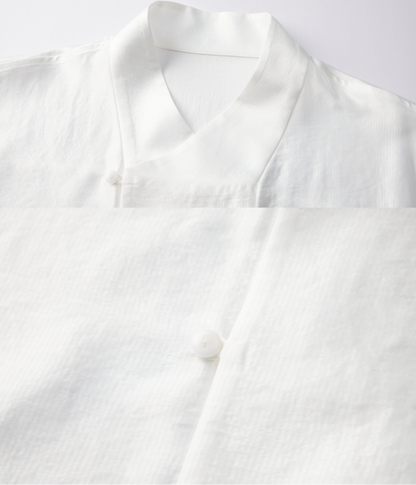 OWNLIFE acetic acid improved collar seersucker texture shirt - DAVE.