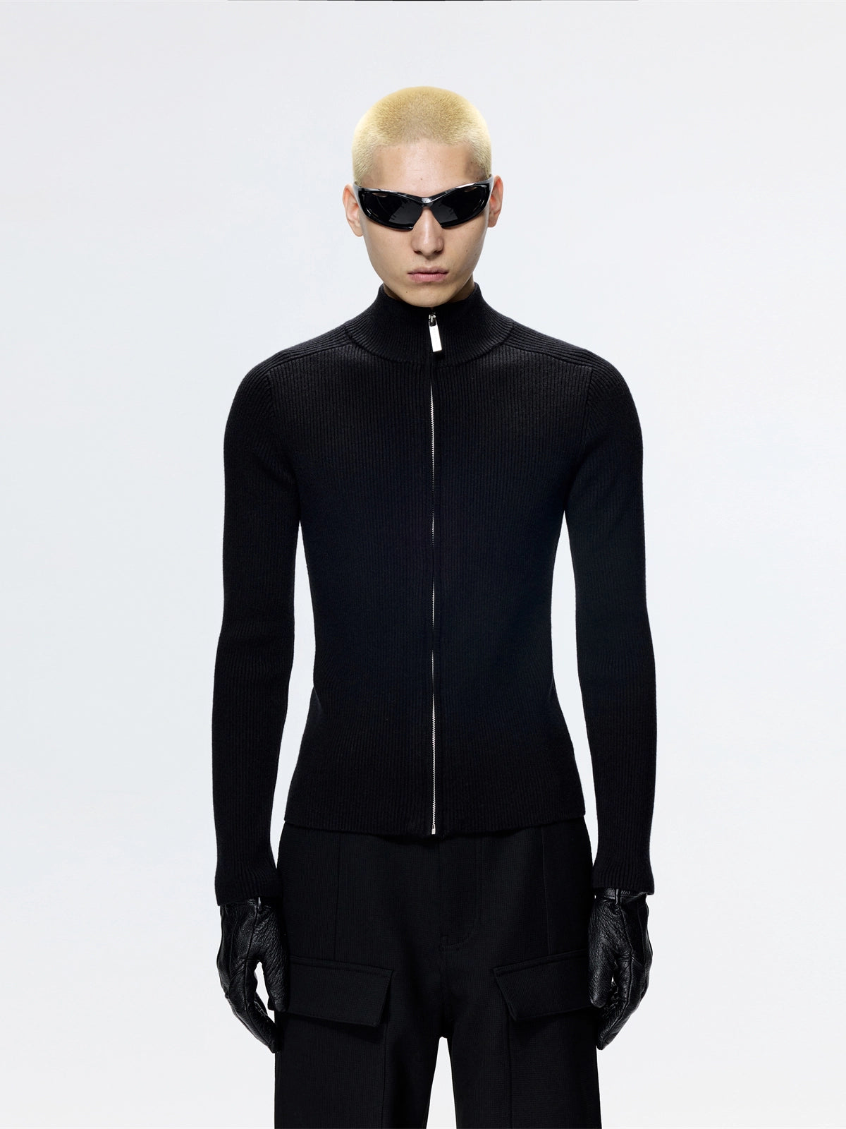 FRKM SCD Slim Fit Knitted Sweater Black Minimalist Versatile Top - DINA.
