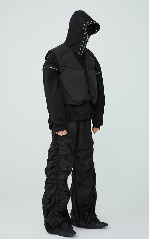 FRKM SCD FW 90 White Duck Down Jacket Sleeveless  Jacket Worn Over Vest- QUASI.