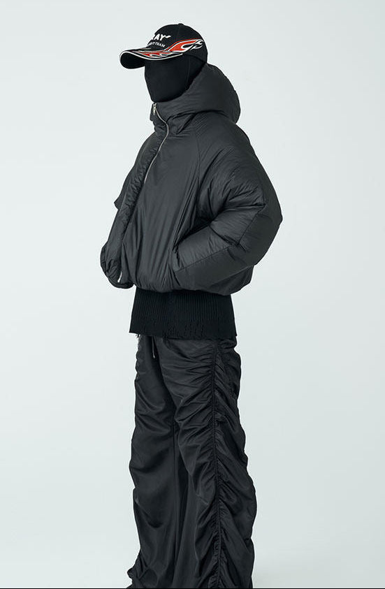 FRKM SCD FW 90 White Duck Down Thick Hooded Neutral Short Jacket - MALCOLM.