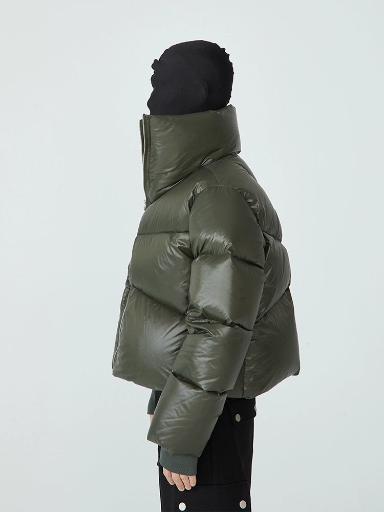 FRKM SCD 90 White Duck Down Neutral Short Collar Black Thick Jacket - TRENTON.