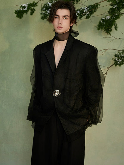 JIECHI silhouette high-end loose suit top- GREG.