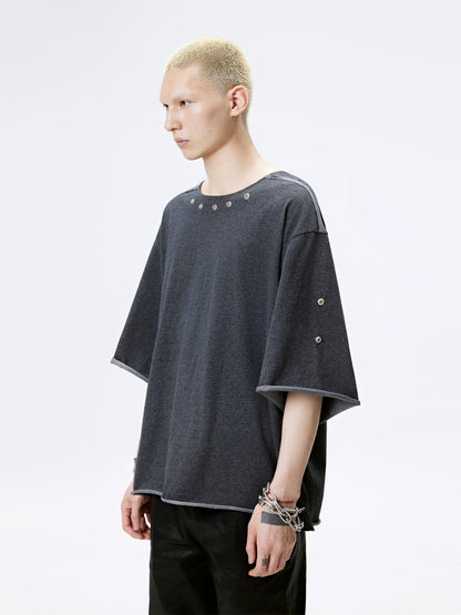 FRKM SCD Dolman Sleeve glide five-quarter Rolled edges T-Shirt - DEXTER.