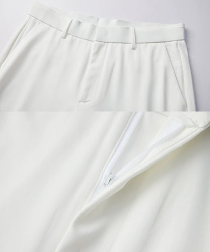 OWNLIFE Silk Straight White Drape Anti-Wrinkle Pants - WILLIAM.