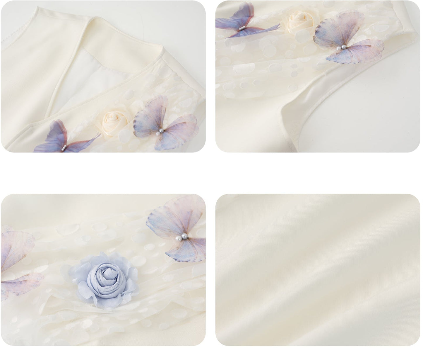 JIECHI  white loose sleeveless applique vest- ORLANDO.