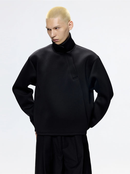 FRKM SCD Slanted Neck Deconstructed Cotton Sweatshirt Top - GRENADE.