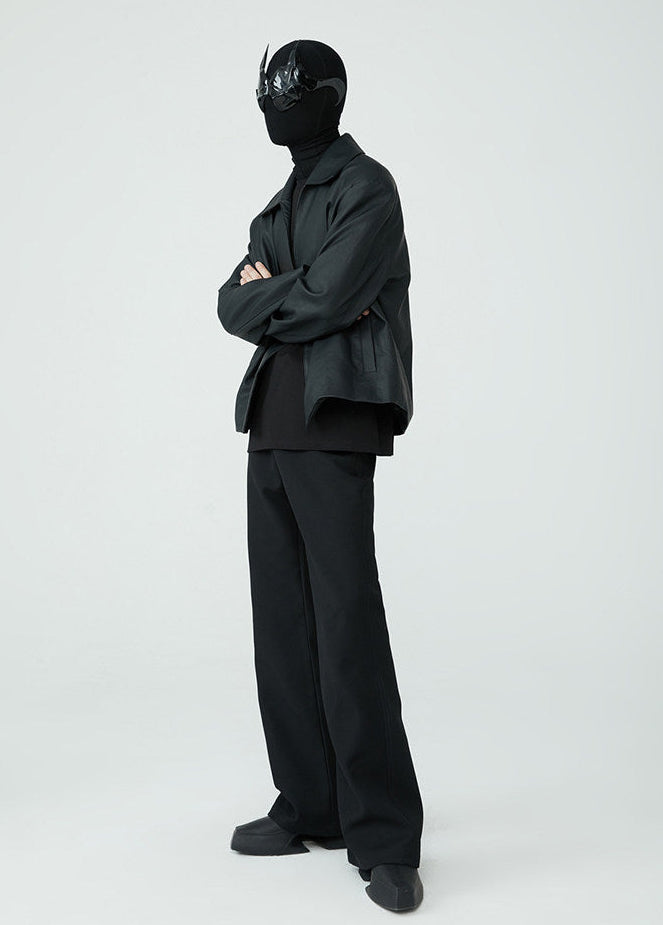 FRKM SCD SS Buckle Minimalist PU Leather Black Slim Fit Jacket - ISAAC.