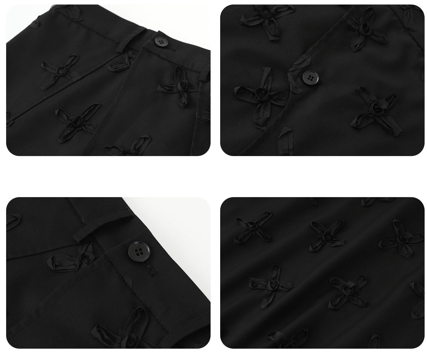 JIECHI black culottes irregularly cut loose slacks - MAXIE.