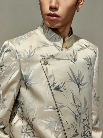 OWNLIFE Stand Collar Brocade Jacquard Suit - TRAIN.