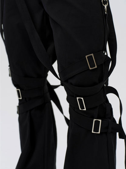 FRKM SCD Strip Strap Knee-cinching A-Shaped Bootcut Casual Pants - ZITA.