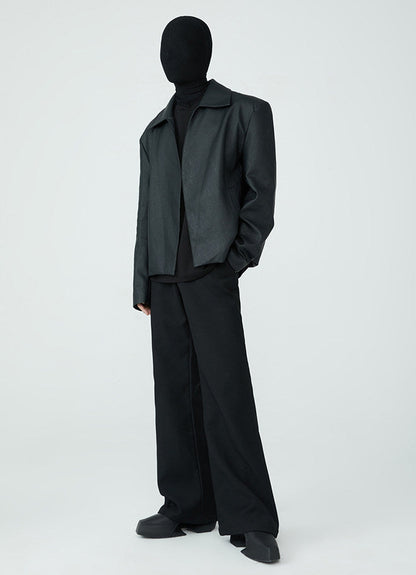 FRKM SCD SS Buckle Minimalist PU Leather Black Slim Fit Jacket - ISAAC.