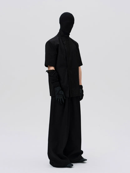 FRKM SCD Three-Dimensional Large Lapel Detachable 3D Cropped Shirt - UNA.