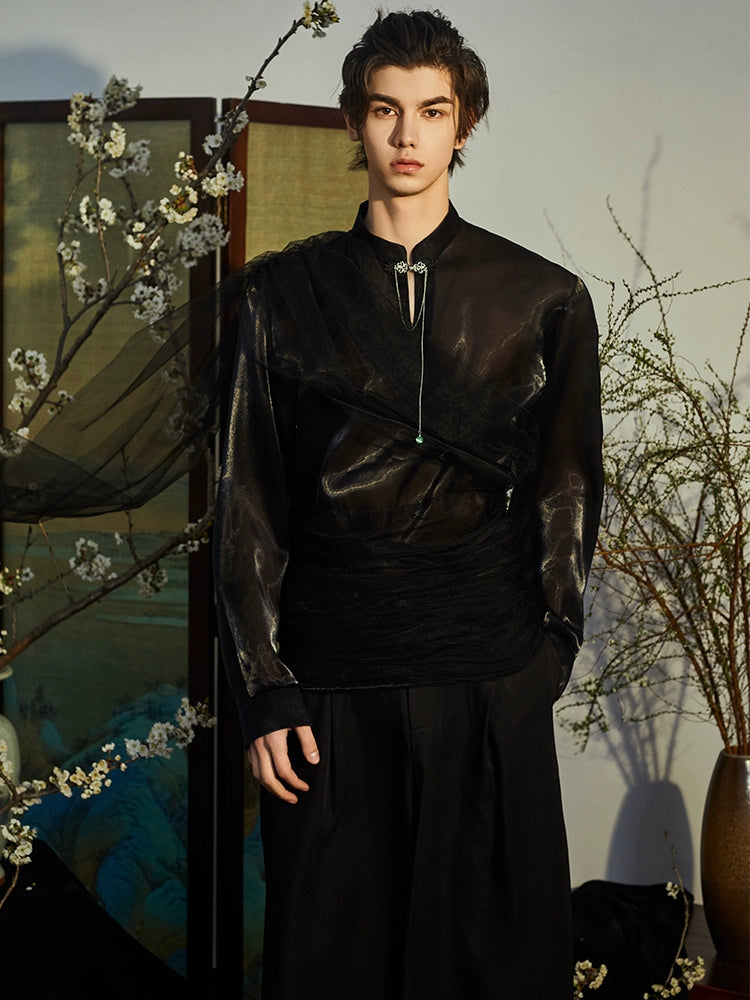 JIECHI stand-up collar summer tulle sunscreen shirt - LENNON.