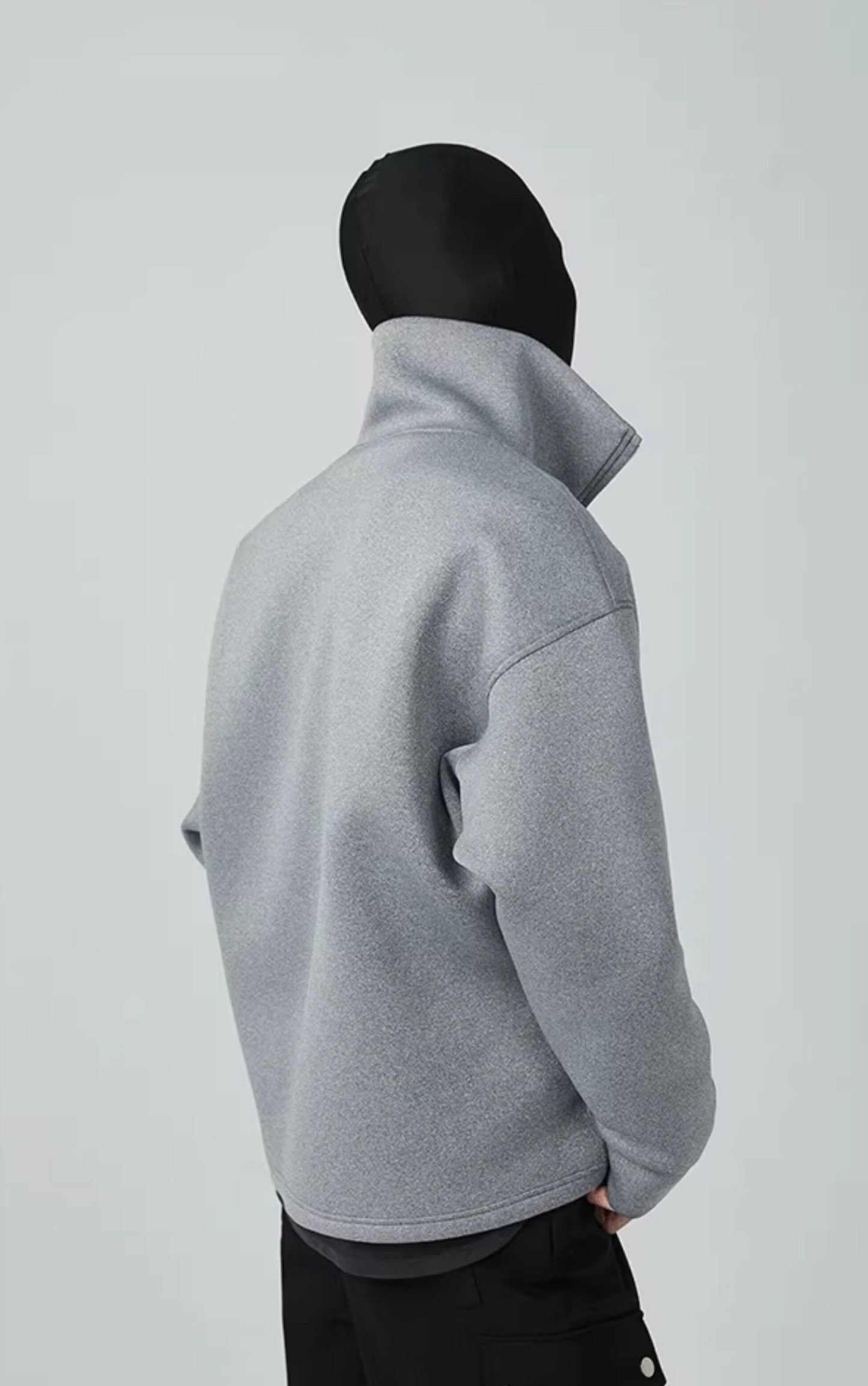 FRKM SCD  Gray Air Cotton Casual Loose Versatile High Neck Unisex Sweatshirt- XYLO.