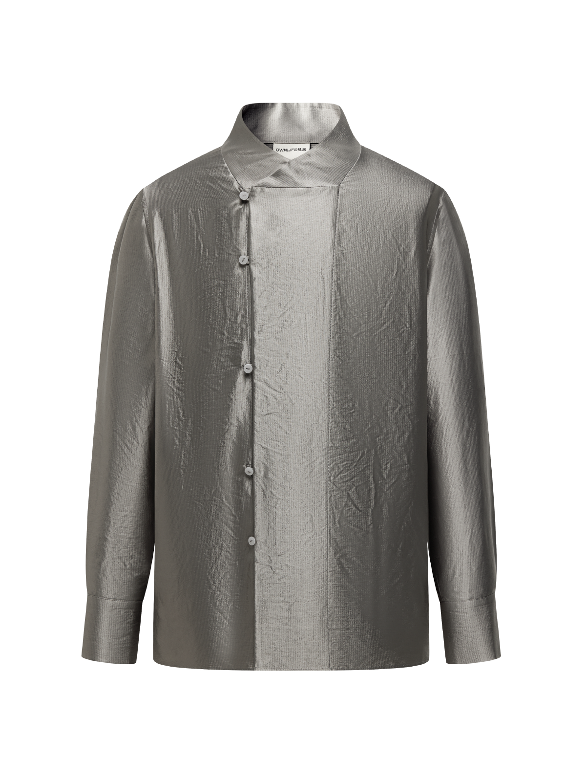 OWNLIFE acetic acid improved collar seersucker texture shirt - DAVE.