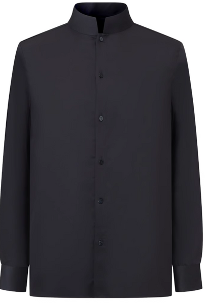 OWNLIFE Stand-up Collar Bamboo Fiber Shell Buckle Shirt - AURA.