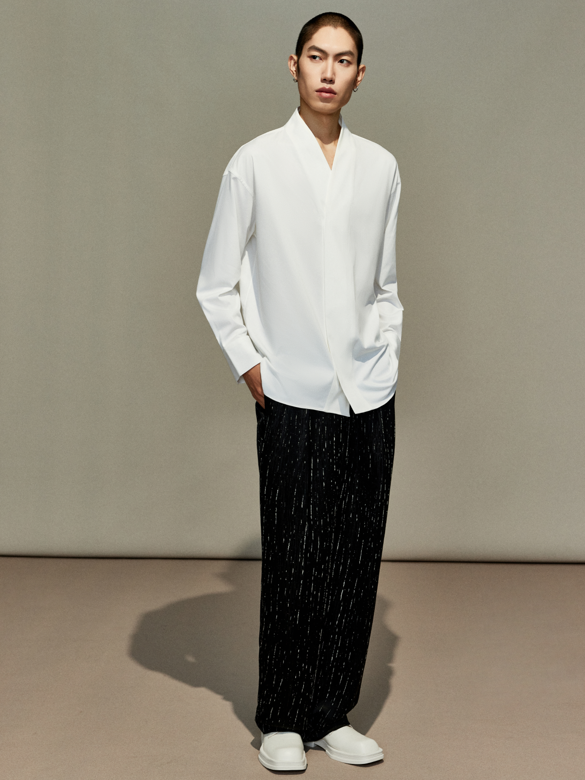 OWNLIFE cross-collared shirt Hanfu bamboo fiber texture - ROB.