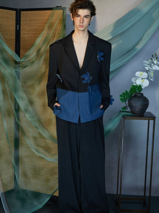 JIECHI Naraku Flower splicing loose men's suit- EAMON.