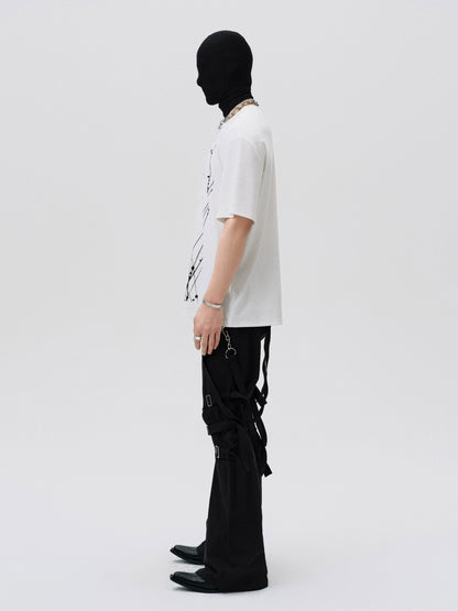 FRKM SCD splashed ink breathable loose crew neck short sleeve T-shirt - TITAN.