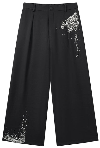 JIECHI  straight-leg loose diamond suit pants - ARNOLD.