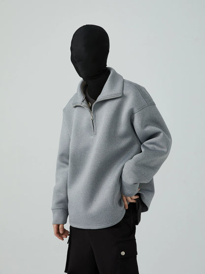 FRKM SCD  Gray Air Cotton Casual Loose Versatile High Neck Unisex Sweatshirt- XYLO.