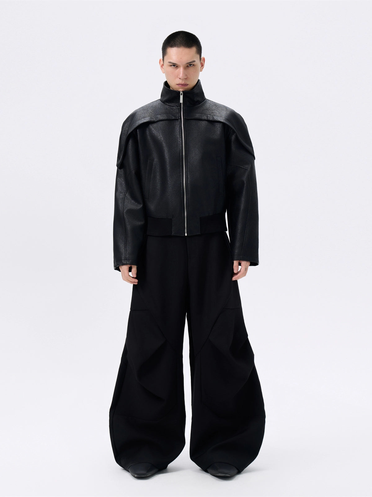 FRKM SCD Three-Dimensional Pleated diamond WideLeg Scimitar Pants-JASPER.