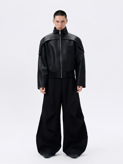 FRKM SCD Three-Dimensional Pleated diamond WideLeg Scimitar Pants-JASPER.