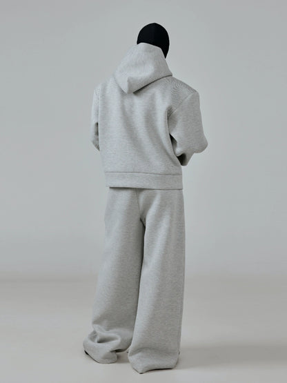 FRKM SCD Twill Air Cotton Hooded Sweatshirt Grey Zip Cardigan - THUNDER.