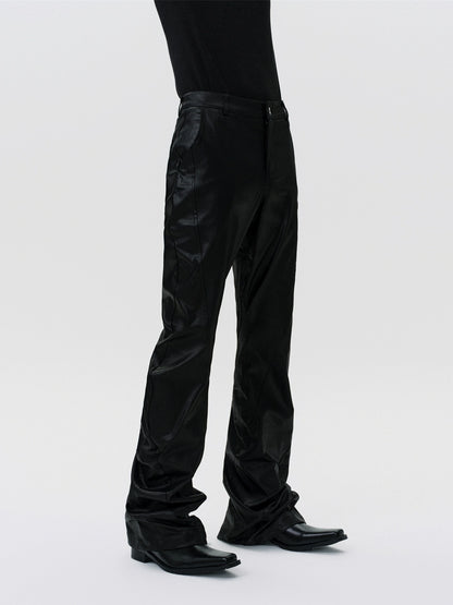FRKM SCD  Irregular Twist Handmade Wax Layer Casual Pants - CANDY.