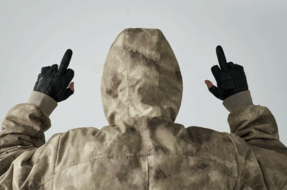 FRKM SCD Real Sheepskin Middle Finger Cycling Antique Abrasion Gloves- RENT.