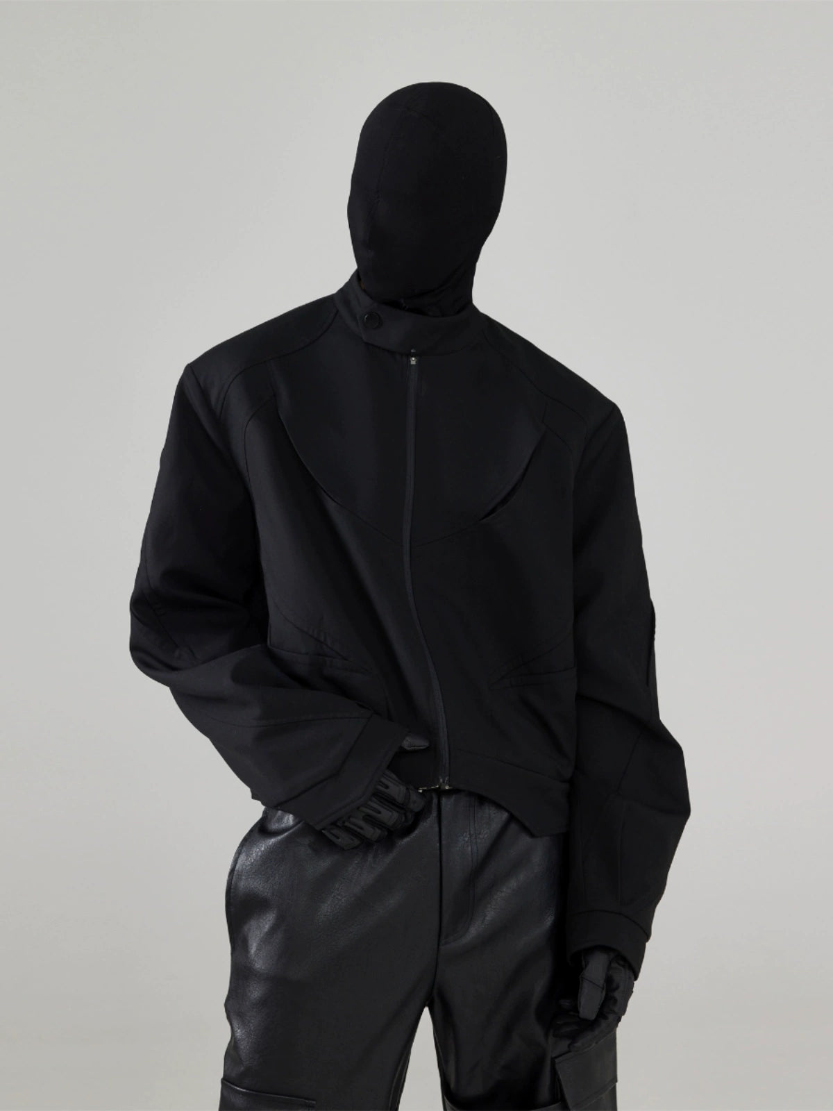 FRKM SCD Shaped Cutout Deconstructed Short Loose Black Jacket - HENDRICK.