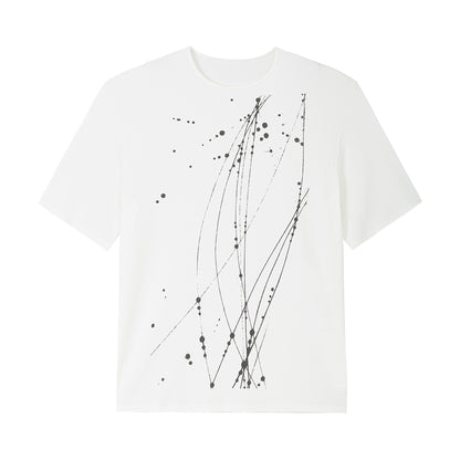 FRKM SCD splashed ink breathable loose crew neck short sleeve T-shirt - TITAN.