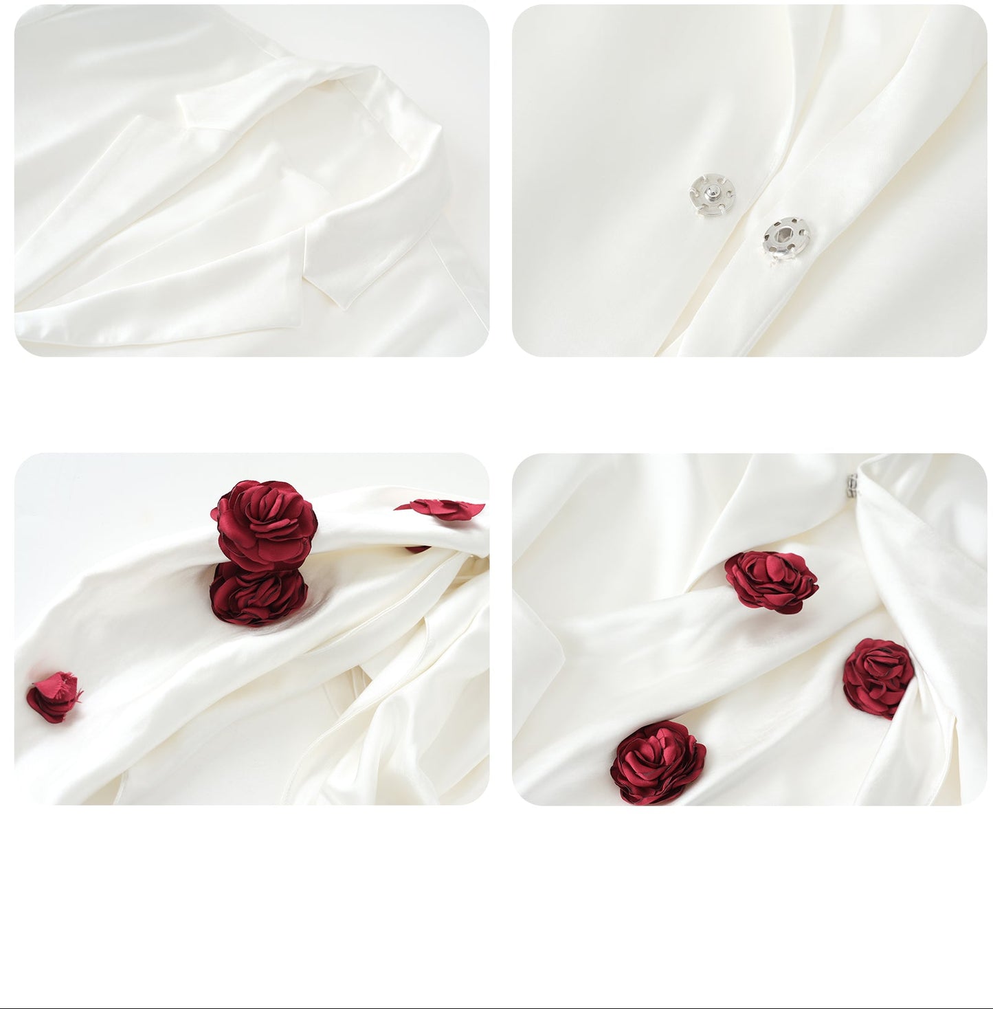 JIECHI white casual loose embellished blazer - GENA.