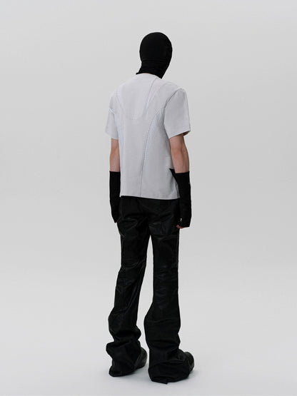 FRKM SCD Mesh Stitching Deconstructed Short-Sleeved T-Shirt- DUSTIN.