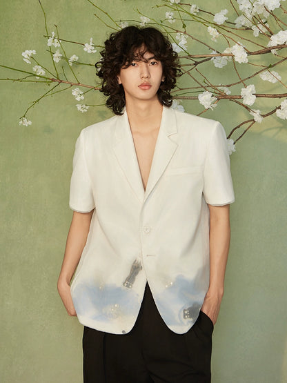 JIECHI  short-sleeved men's printed shirt -HANNAH.