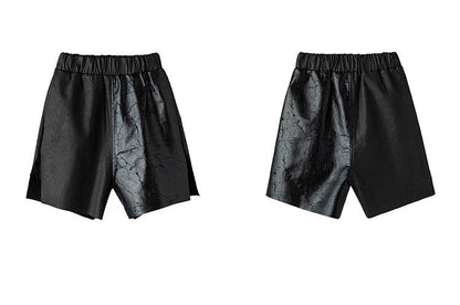 FRKM SCD SS summer heavy coated wax unisex slit loose stitching wide-leg shorts - ERILA.