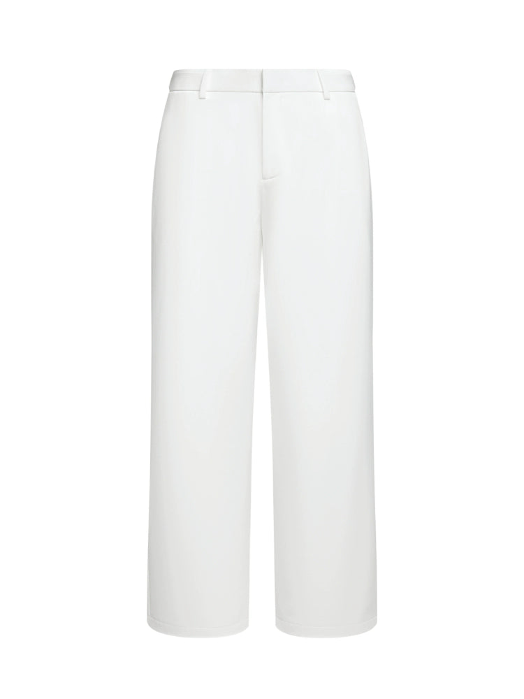 OWNLIFE Silk Straight White Drape Anti-Wrinkle Pants - WILLIAM.