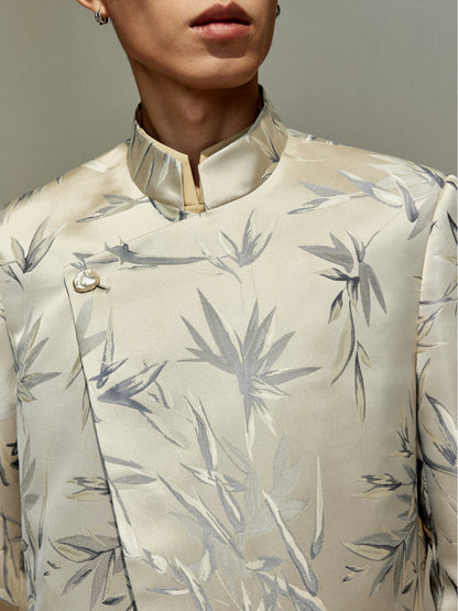 OWNLIFE Stand Collar Brocade Jacquard Suit - TRAIN.