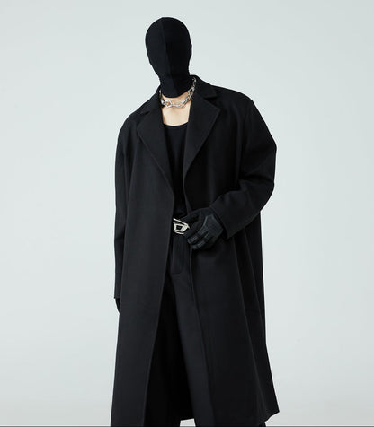 FRKM SCD 24 FW Buttonless Tweed Thickened Midi Trench Coat - MELISSA.