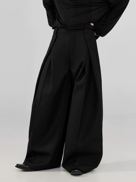 FRKM SCD Three-Dimensional Pleated Wide-Leg Loose Fit Pants - FARIN.