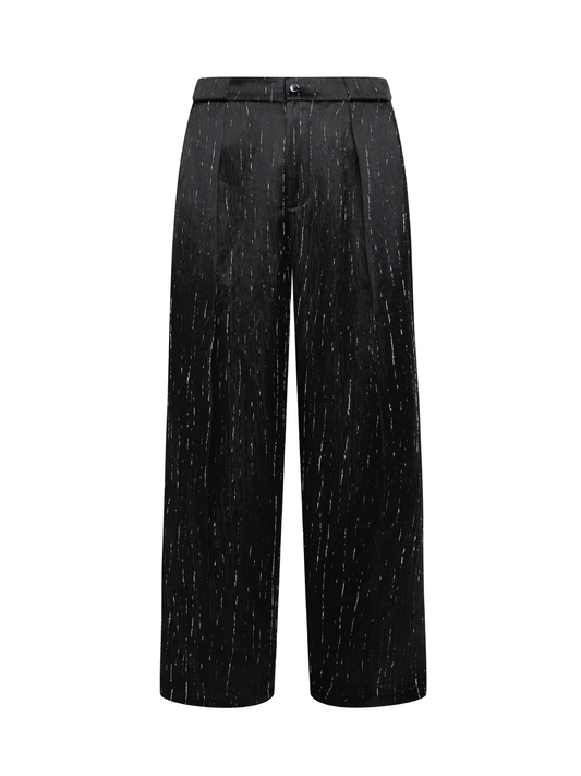OWNLIFE acetate linen bi-fold design wide-leg pants - ROBERT.