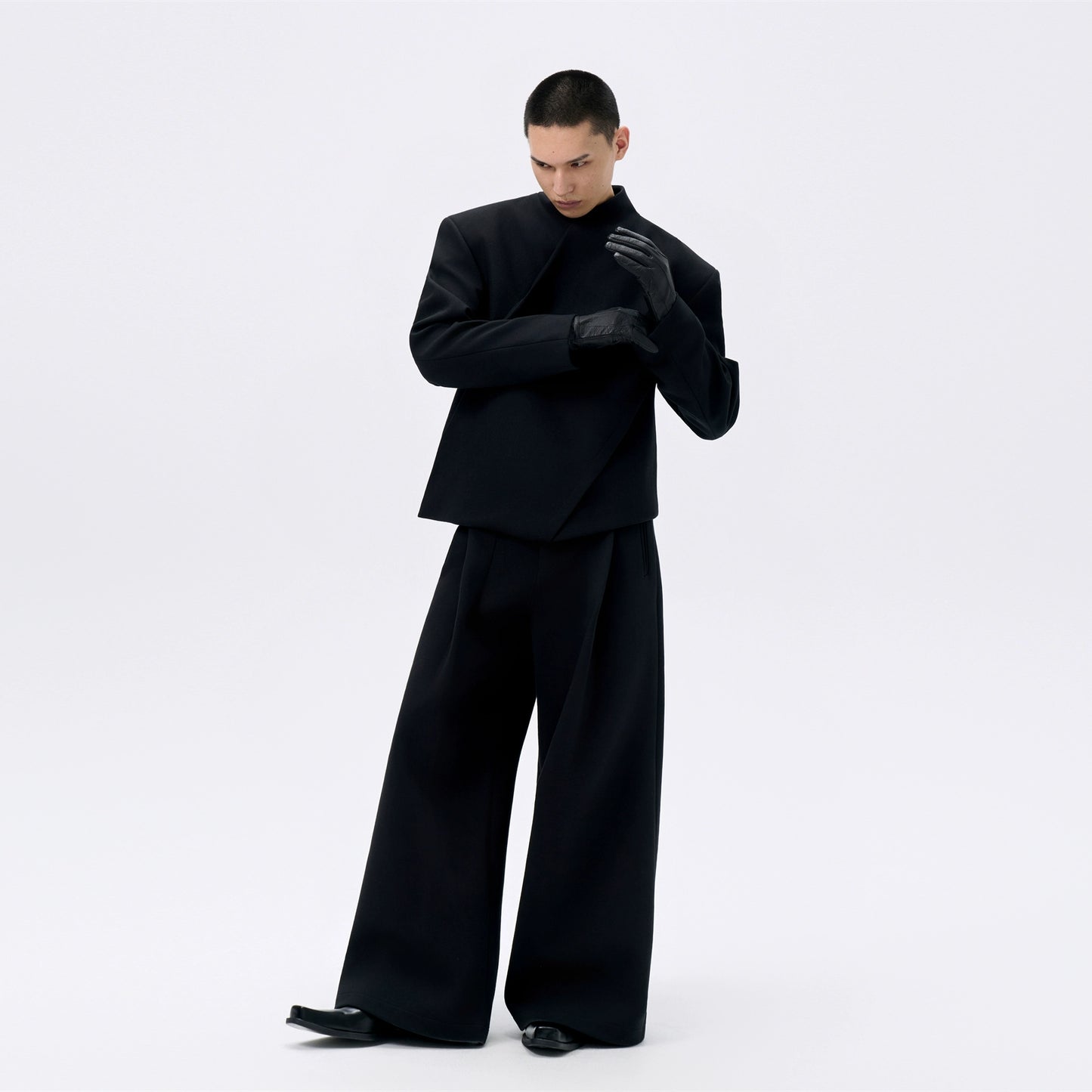 FRKM SCD 25 AW Black Loose Pleated Casual Pants And Top Set - VOLT.