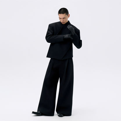 FRKM SCD 25 AW Black Loose Pleated Casual Pants And Top Set - VOLT.